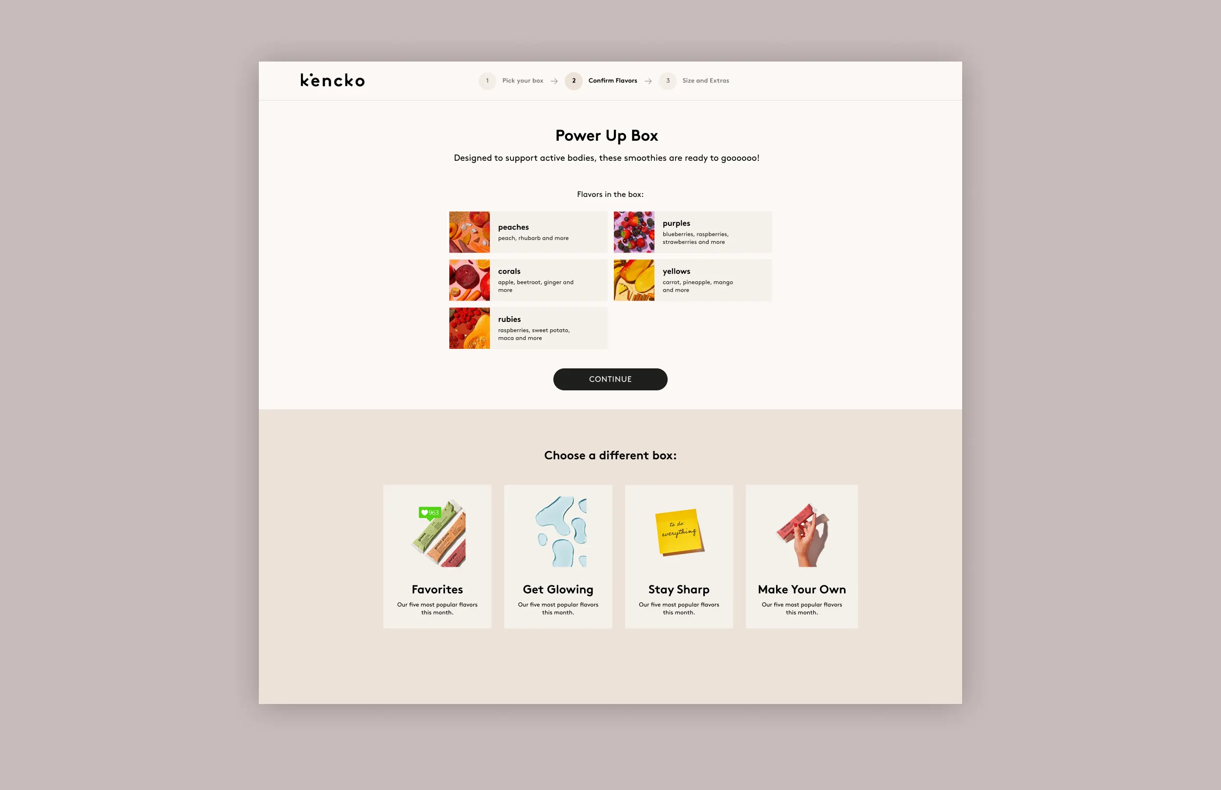 Confirm flavors — desktop
